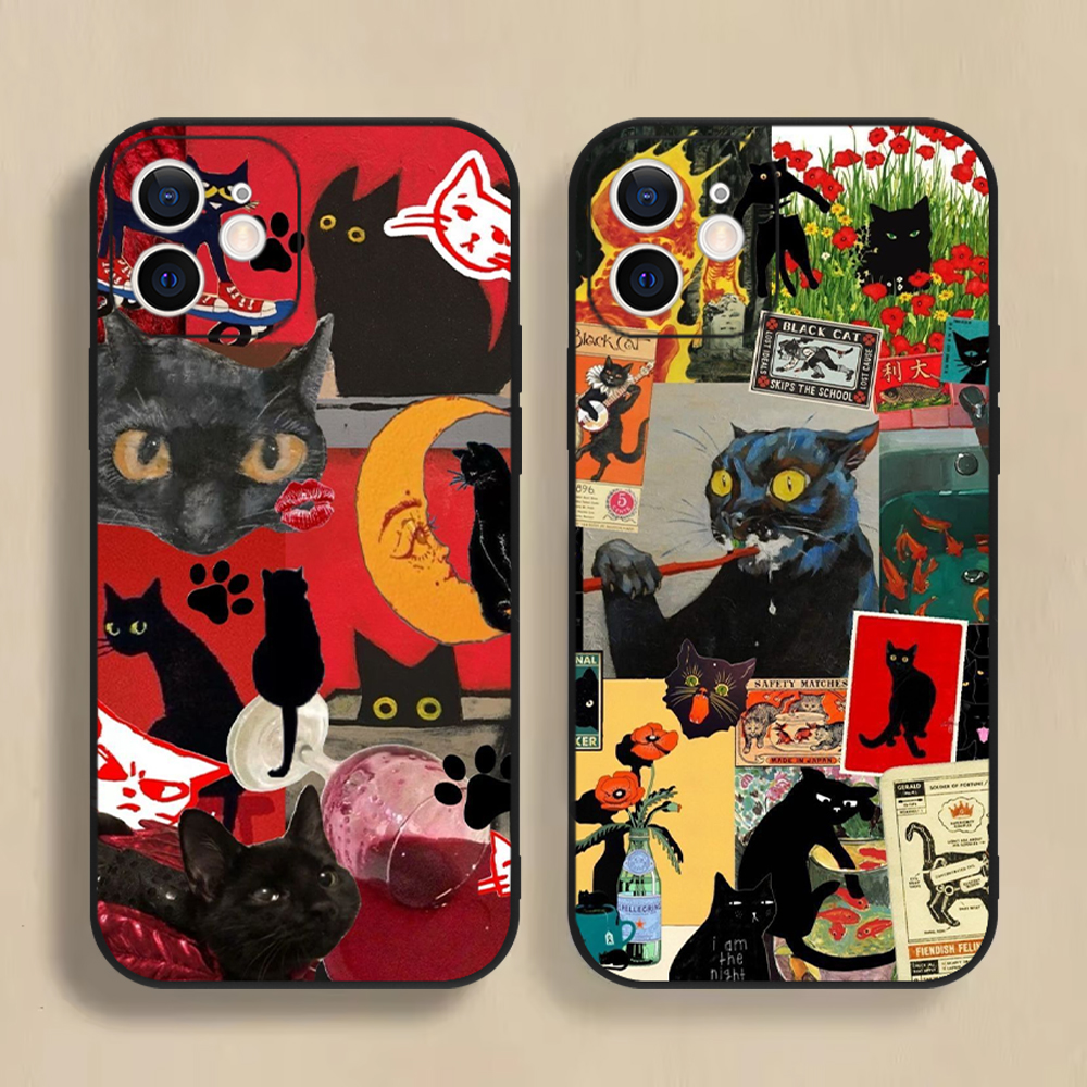 Funny Cartoon Black Cat Phone  - مراجعة Phone Cases Quirky وسعره