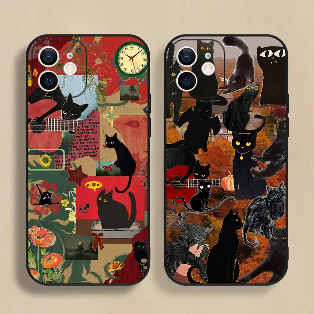 Funny Cartoon Black Cat Phone  - مراجعة Phone Cases Quirky وسعره
