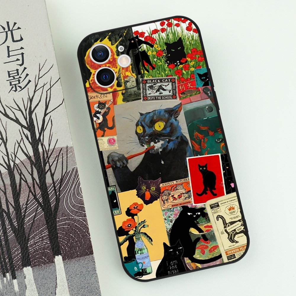 Funny Cartoon Black Cat Phone  - مراجعة Phone Cases Quirky وسعره