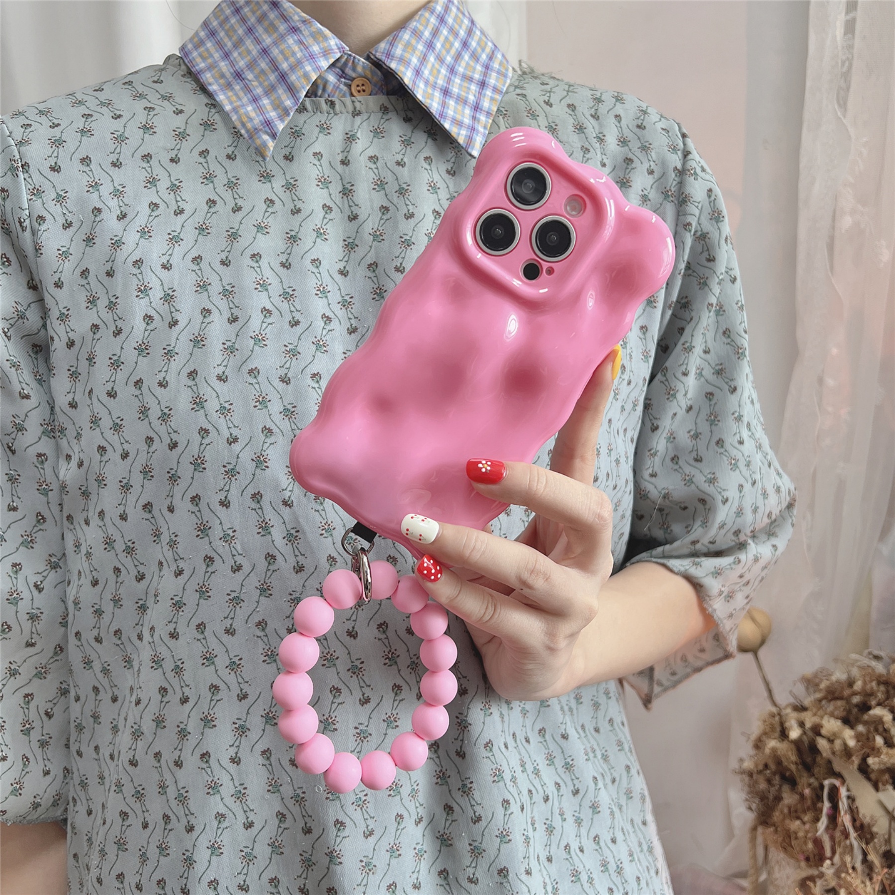 Cute Wave Edge Rose Red Bubble - مراجعة Phone Cases Redbubble وسعره