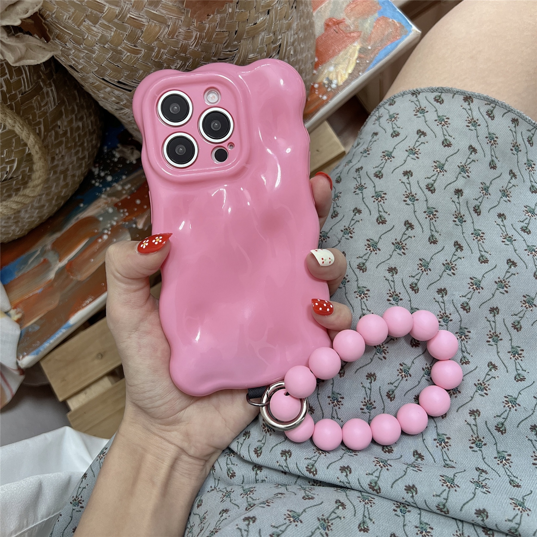 Cute Wave Edge Rose Red Bubble - مراجعة Phone Cases Redbubble وسعره