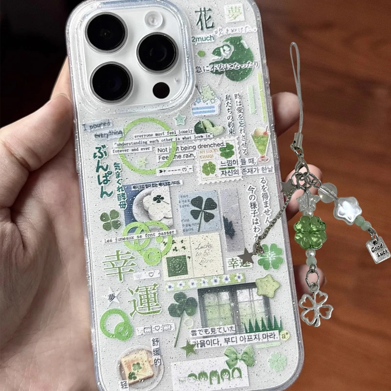 Japanese Green Clover Sparklin - مراجعة Phone Cases Japanese وسعره