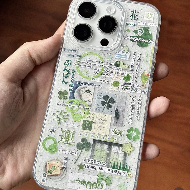 Japanese Green Clover Sparklin - مراجعة Phone Cases Japanese وسعره