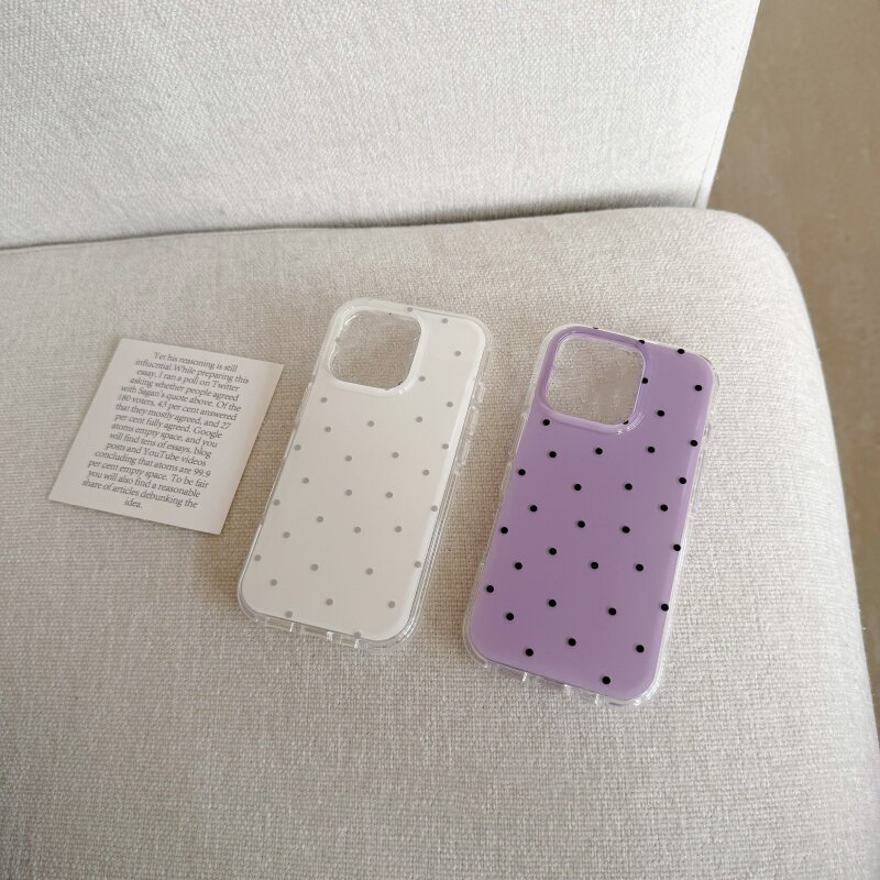 Korean White & Purple Polka Do - مراجعة Phone Cases Korean وسعره