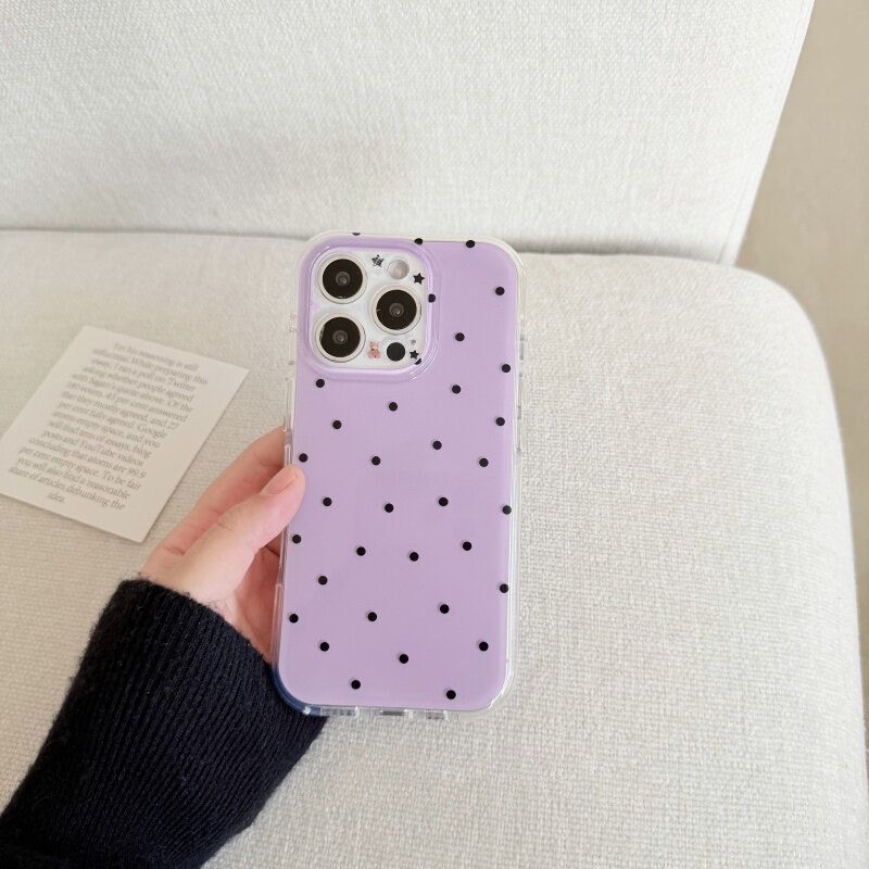Korean White & Purple Polka Do - مراجعة Phone Cases Korean وسعره