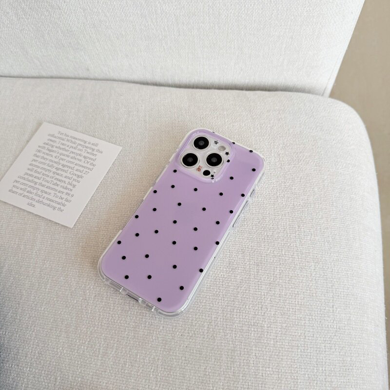 Korean White & Purple Polka Do - مراجعة Phone Cases Korean وسعره