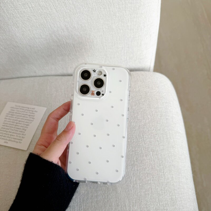 Korean White & Purple Polka Do - مراجعة Phone Cases Korean وسعره