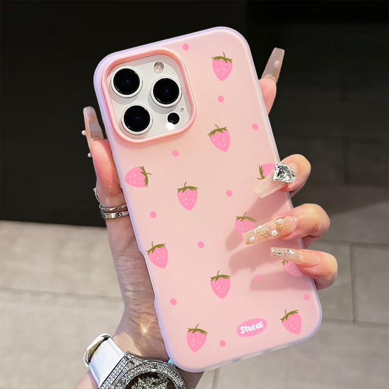 Sweet Pink Strawberry Pattern  - مراجعة Phone Cases Iphone 16 وسعره