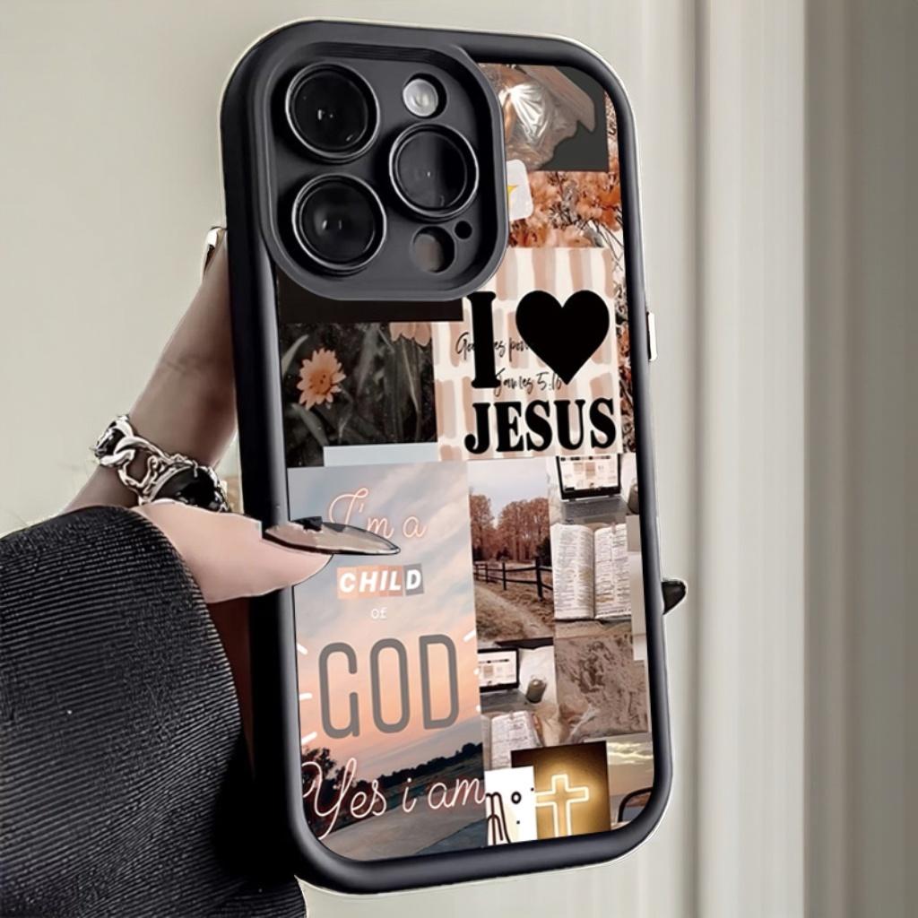 Jesus Collage Pattern Thick Sh - مراجعة Phone Cases Arc وسعره