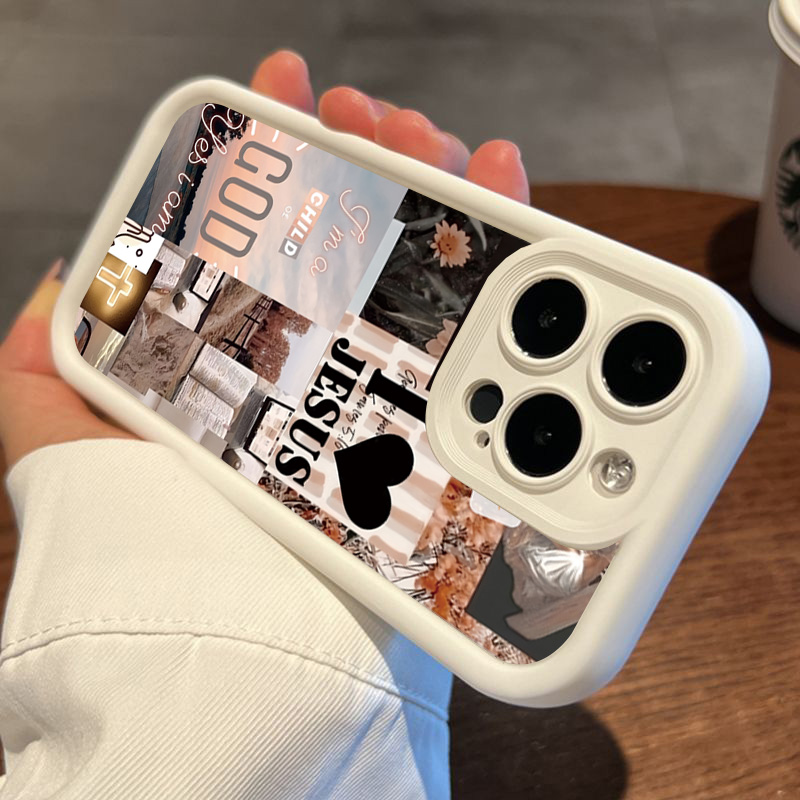 Jesus Collage Pattern Thick Sh - مراجعة Phone Cases Arc وسعره