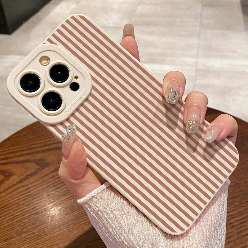 Pink Striped Painted Anti-Drop - مراجعة Phone Cases Iphone وسعره